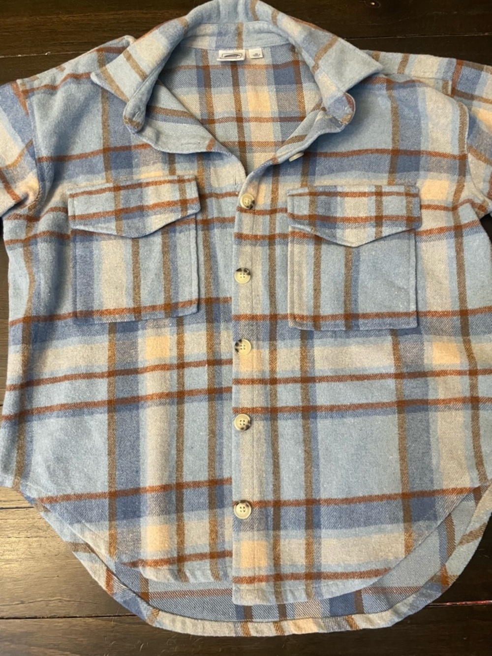 Ford Plaid Shirt Tag Detail - Light Blue and Brown - Picture 6 of 7
